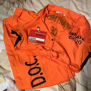 Inmate Halloween costume size small with name badge